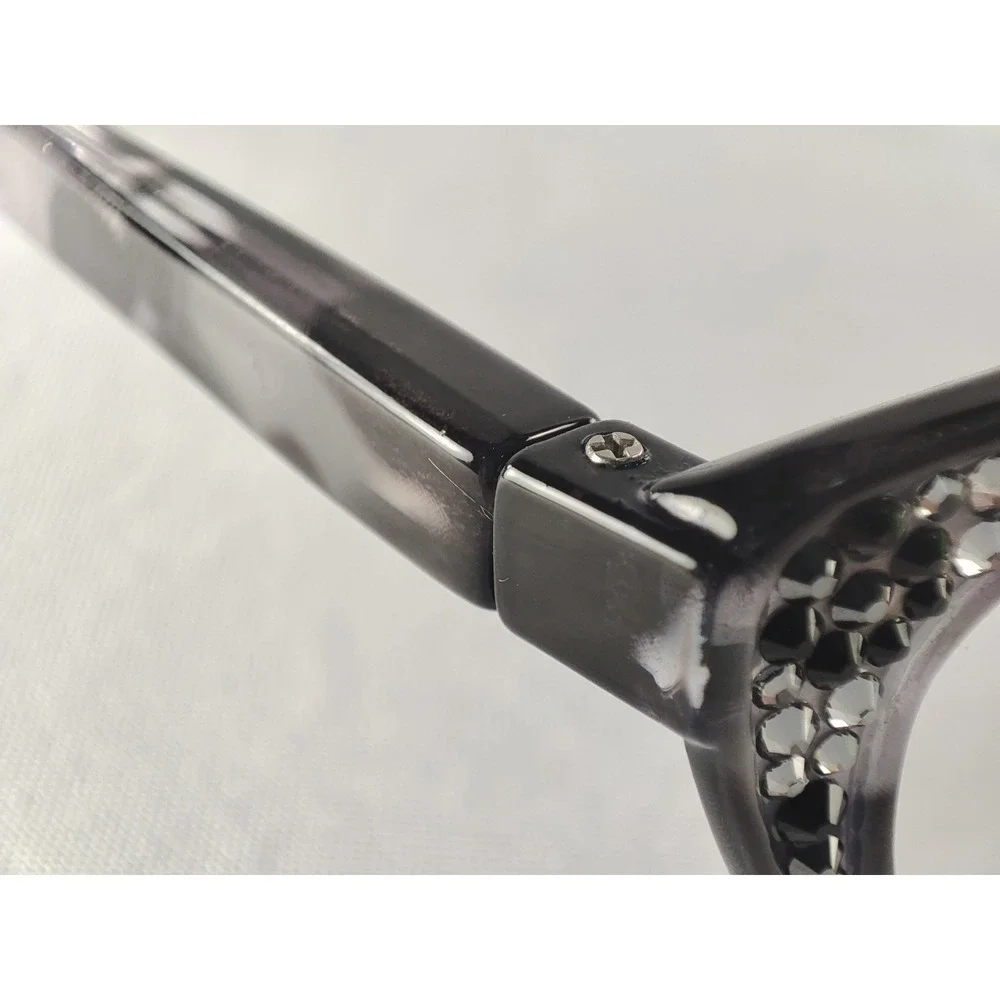 Jimmy Crystal New‎ York JCR468 Purple Marble Cat Eye Eyeglass Frames Swarovski